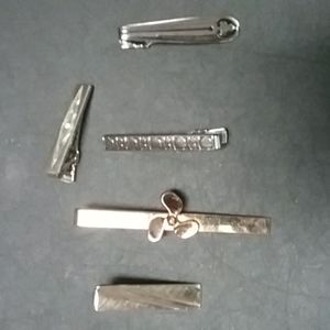 Set of 5 vintage tie clasps